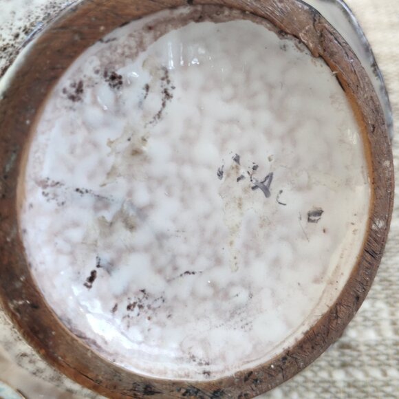 Italian Majolica Basket Made in Italy Vintage Ceramic Bowl Vase 7" - Picture 5 of 12